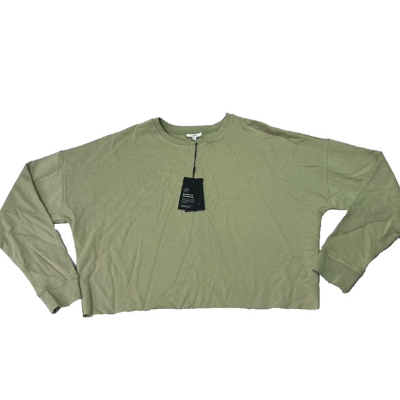 Knix Sweatshirt Womens L Green Pullover Modal Terry Crew Top Good To Go Crew - Picture 1 of 11